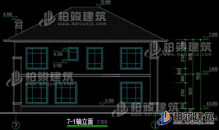 背立面图