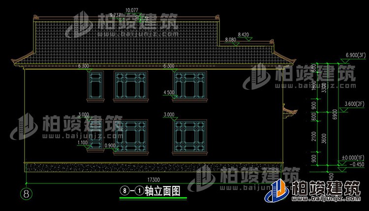 背立面图