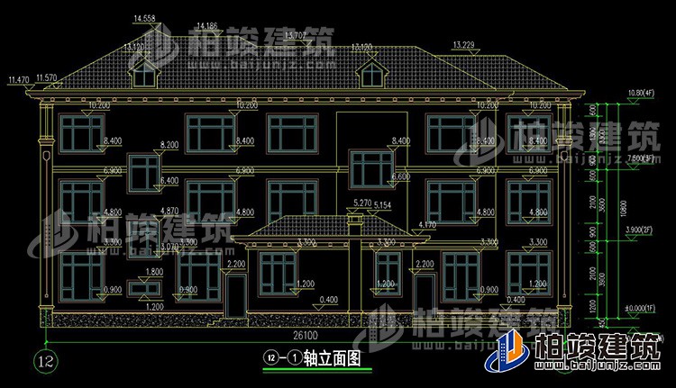 背立面图